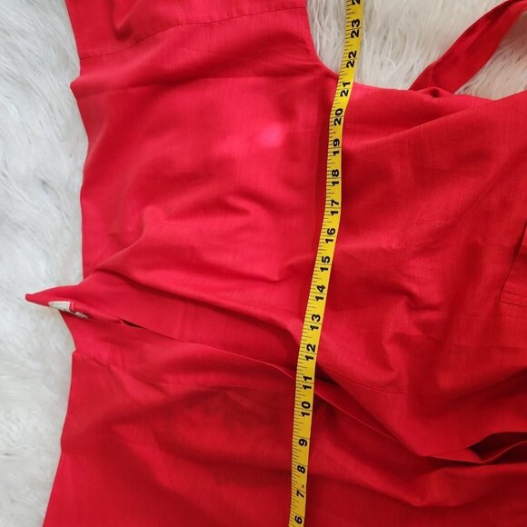 Kimono Style  Robe Chinese Embroidery Red Belted Cotton‎ Blend (Flaw) - Picture 8 of 14